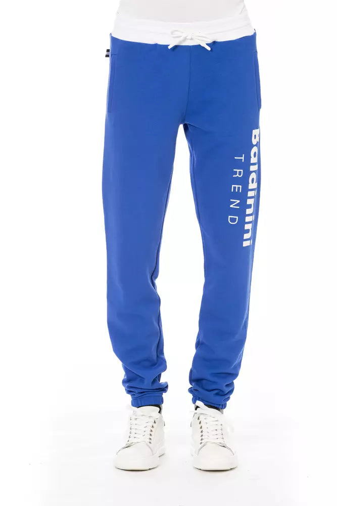 Blue Cotton Men Pants - GlamHub Luxury and Icon Brand Clothing