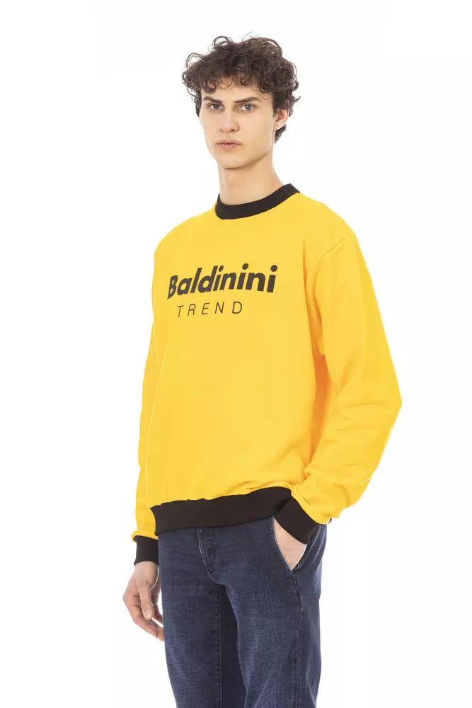 Yellow Cotton Men Sweater - GlamHub Luxury and Icon Brand Clothing