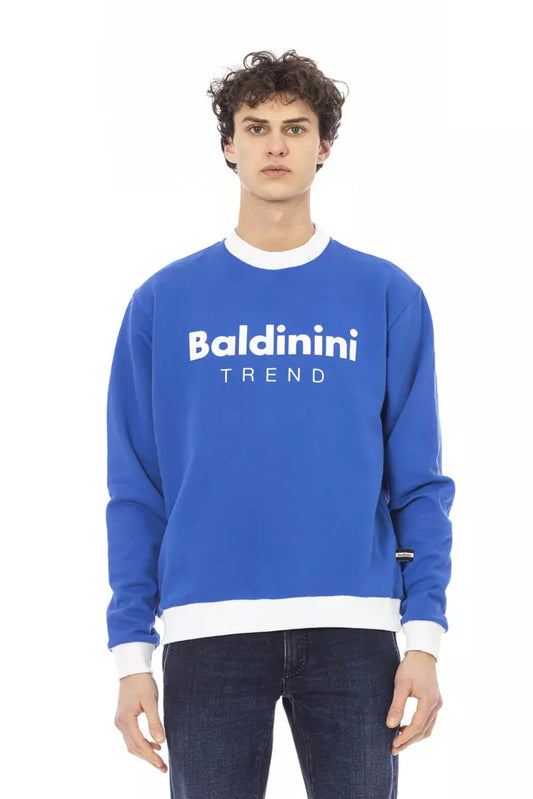 Blue Cotton Men Sweater - GlamHub Luxury and Icon Brand Clothing