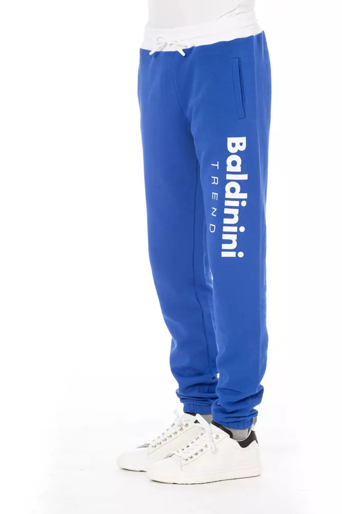 Blue Cotton Men Pants - GlamHub Luxury and Icon Brand Clothing