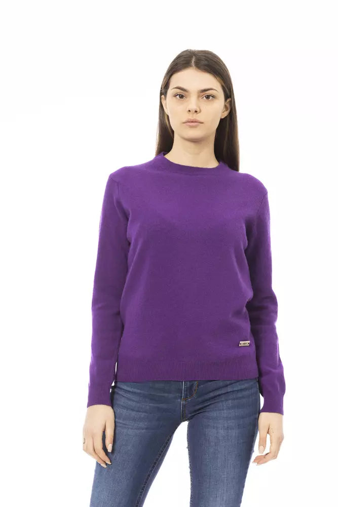 Purple Wool Women Sweater - GlamHub Luxury and Icon Brand Clothing