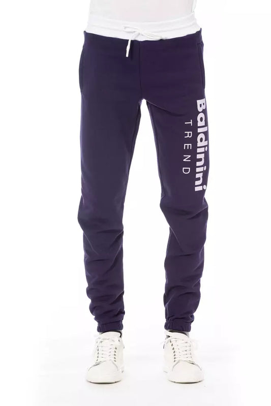 Purple Cotton Men Pants - GlamHub Luxury and Icon Brand Clothing