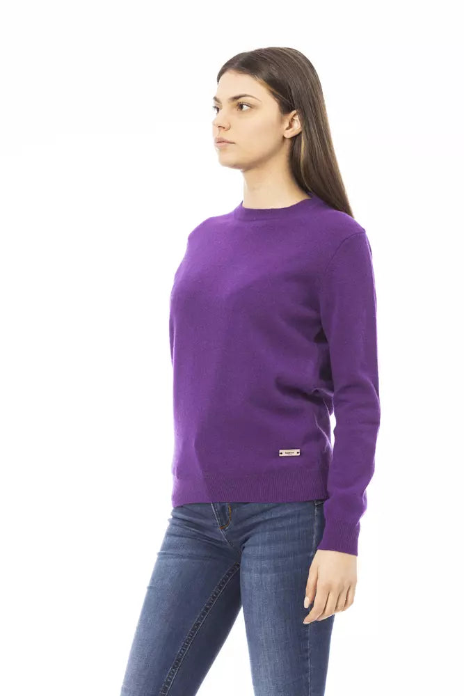 Purple Wool Women Sweater - GlamHub Luxury and Icon Brand Clothing