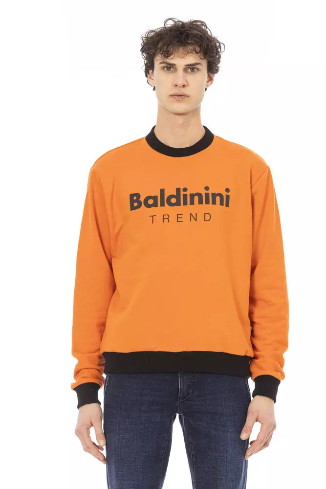 Orange Cotton Men Sweater - GlamHub Luxury and Icon Brand Clothing