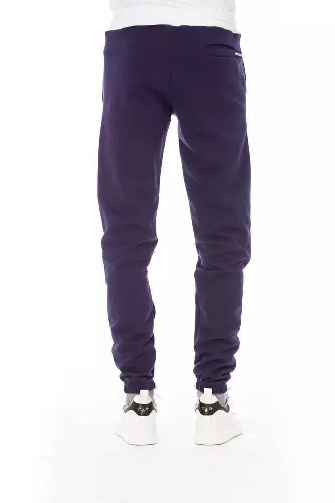 Purple Cotton Men Pants - GlamHub Luxury and Icon Brand Clothing