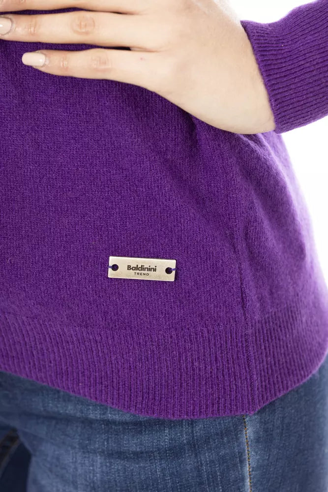 Purple Wool Women Sweater - GlamHub Luxury and Icon Brand Clothing