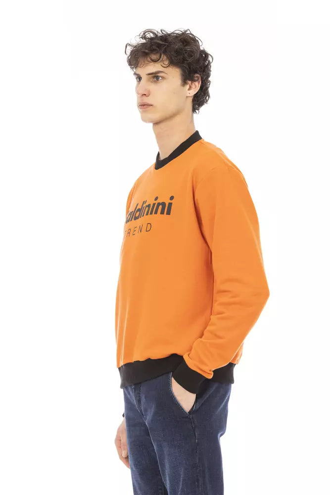 Orange Cotton Men Sweater - GlamHub Luxury and Icon Brand Clothing