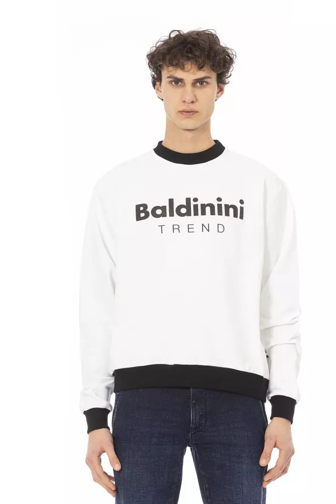 White Cotton Men Sweater - GlamHub Luxury and Icon Brand Clothing