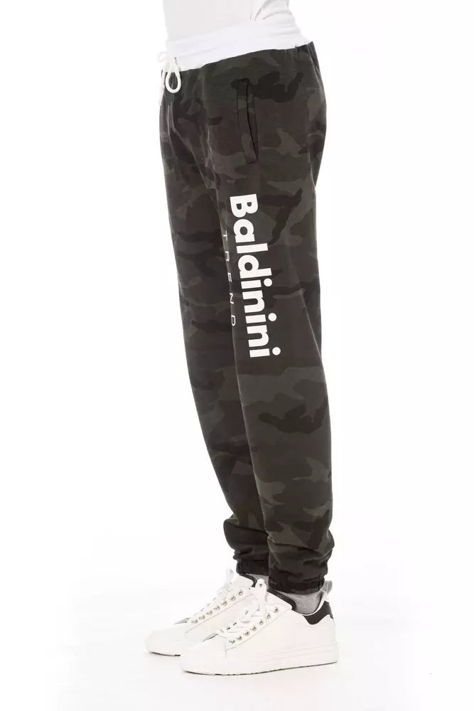 Green Cotton Men Sport Pant - GlamHub Luxury and Icon Brand Clothing