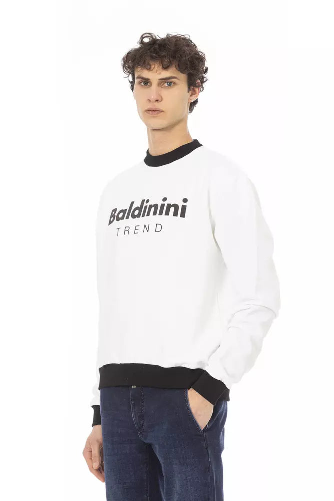 White Cotton Men Sweater - GlamHub Luxury and Icon Brand Clothing