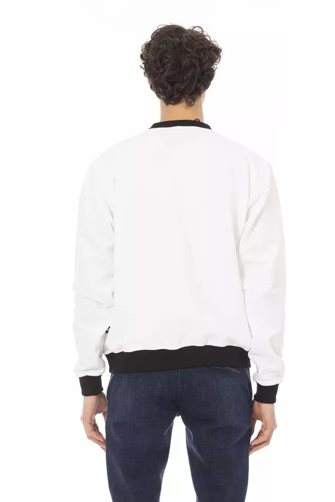 White Cotton Men Sweater - GlamHub Luxury and Icon Brand Clothing