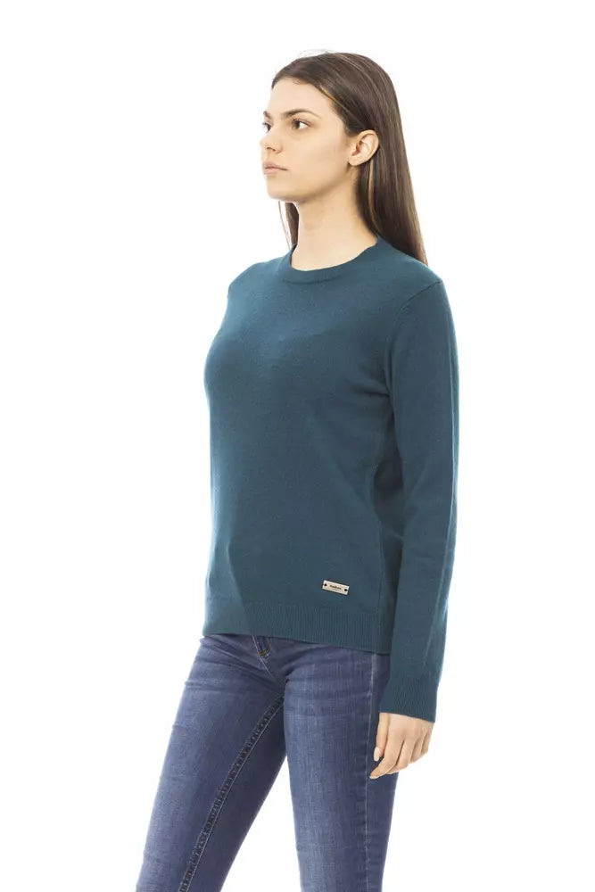 Green Wool Women Sweater - GlamHub Luxury and Icon Brand Clothing