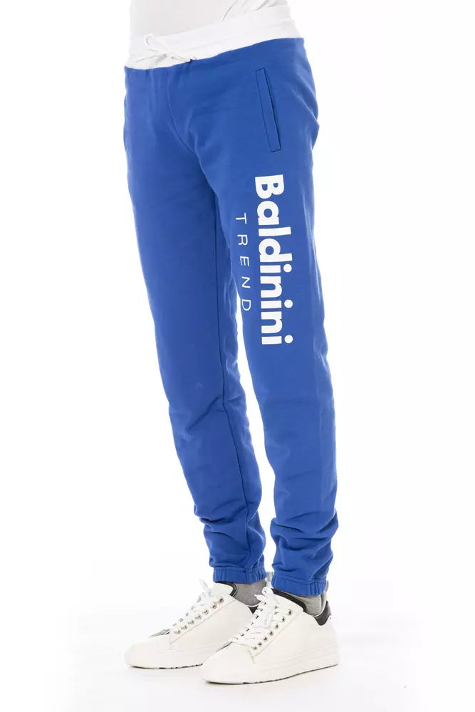 Blue Cotton Men Pant - GlamHub Luxury and Icon Brand Clothing