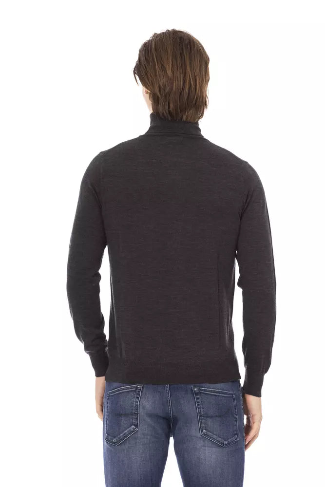 Gray Fabric Men Sweater - GlamHub Luxury and Icon Brand Clothing