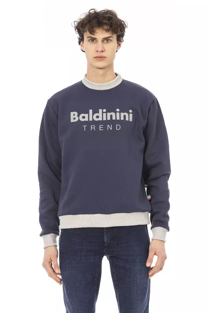 Blue Cotton Men Sweater - GlamHub Luxury and Icon Brand Clothing