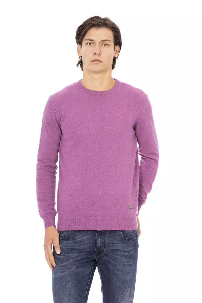 Purple Wool Men Sweater - GlamHub Luxury and Icon Brand Clothing