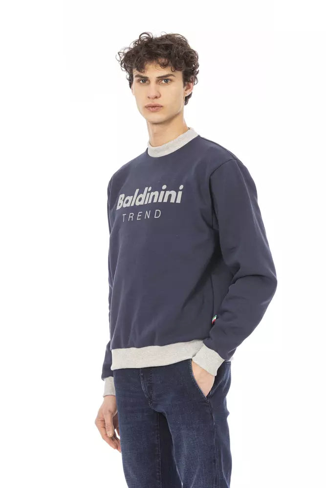 Blue Cotton Men Sweater - GlamHub Luxury and Icon Brand Clothing