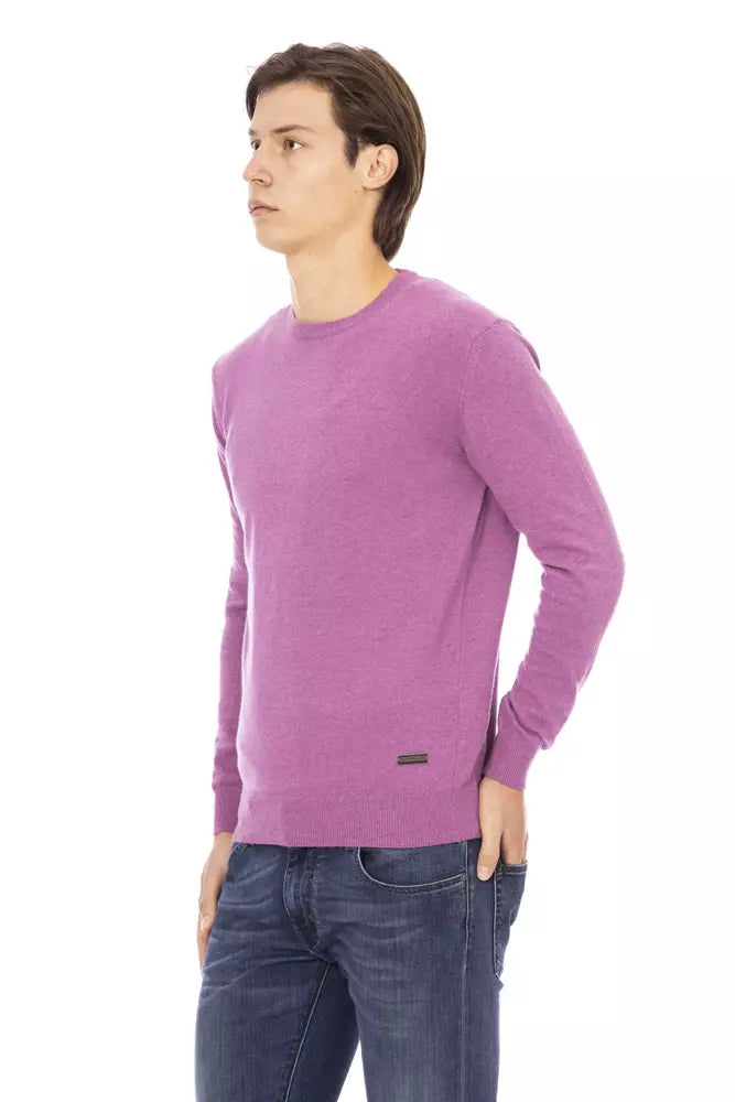 Purple Wool Men Sweater - GlamHub Luxury and Icon Brand Clothing