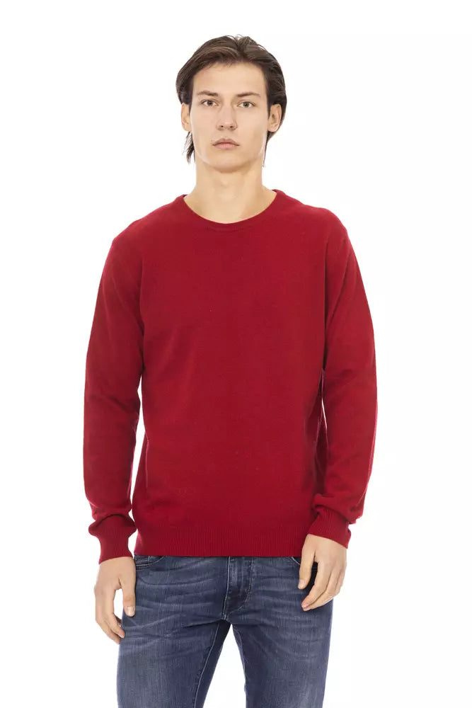 Red Wool Men Sweater - GlamHub Luxury and Icon Brand Clothing