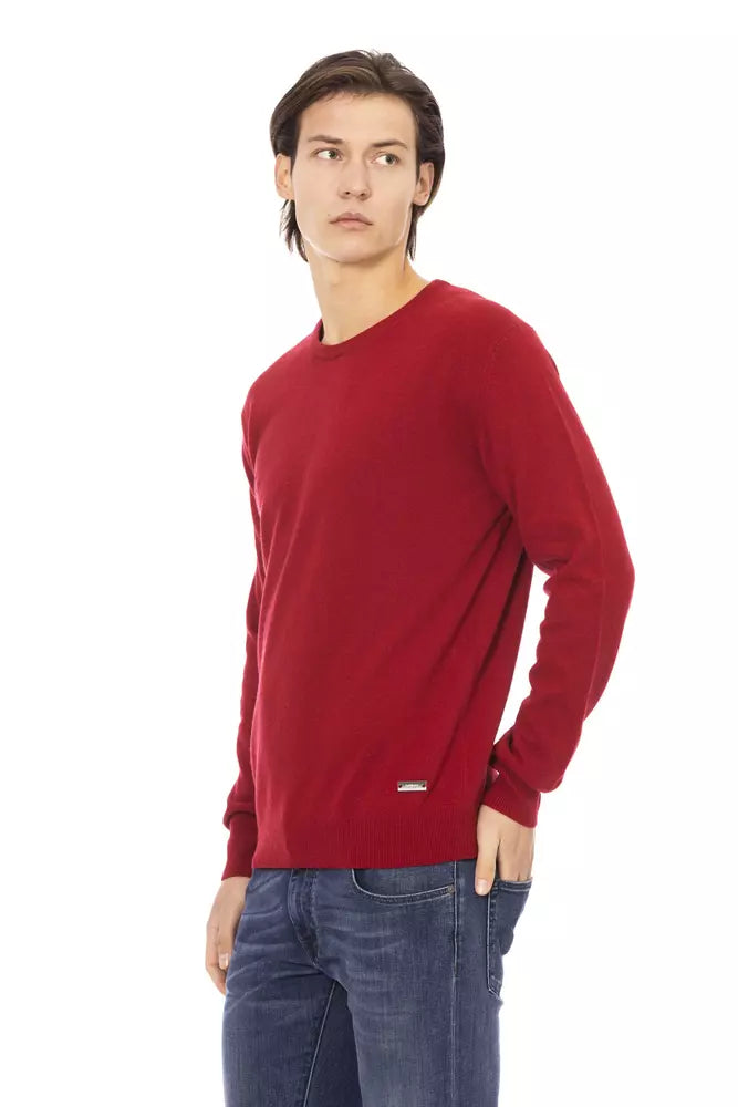 Red Wool Men Sweater - GlamHub Luxury and Icon Brand Clothing