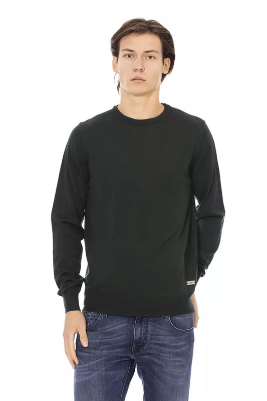 Green Fabric Men Sweater - GlamHub Luxury and Icon Brand Clothing