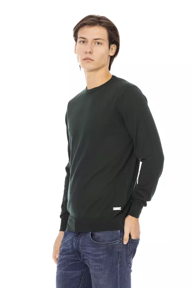 Green Fabric Men Sweater - GlamHub Luxury and Icon Brand Clothing