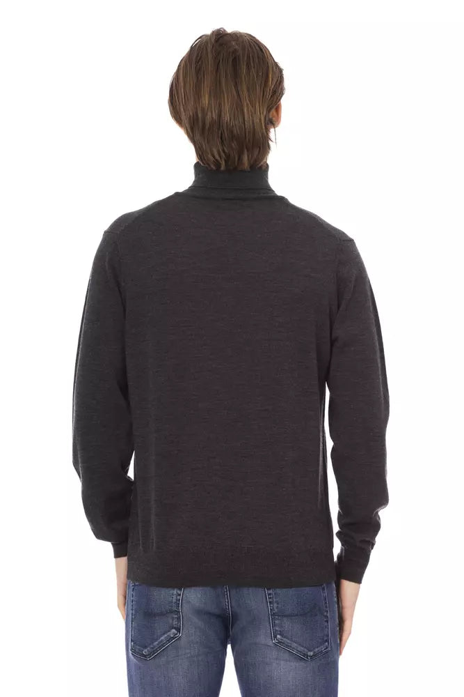 Brown Fabric Men Sweater - GlamHub Luxury and Icon Brand Clothing