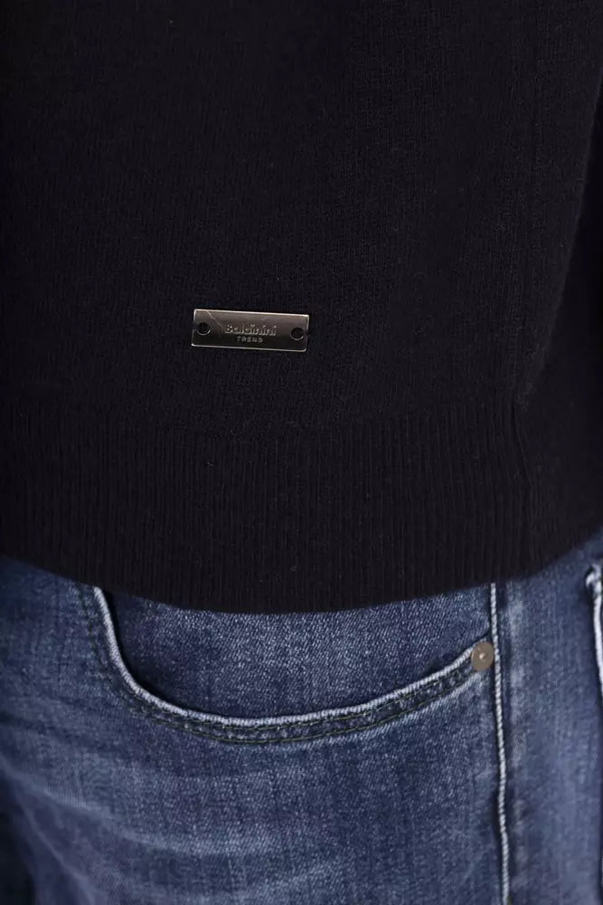 Blue Wool Men Sweater - GlamHub Luxury and Icon Brand Clothing