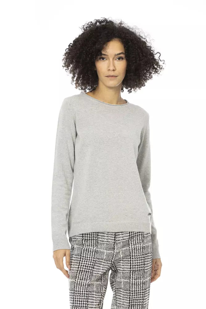 Gray Wool Women Sweater - GlamHub Luxury and Icon Brand Clothing