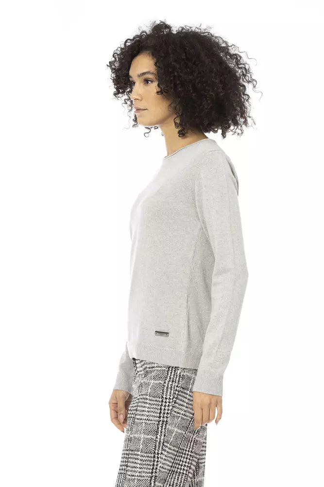 Gray Wool Women Sweater - GlamHub Luxury and Icon Brand Clothing