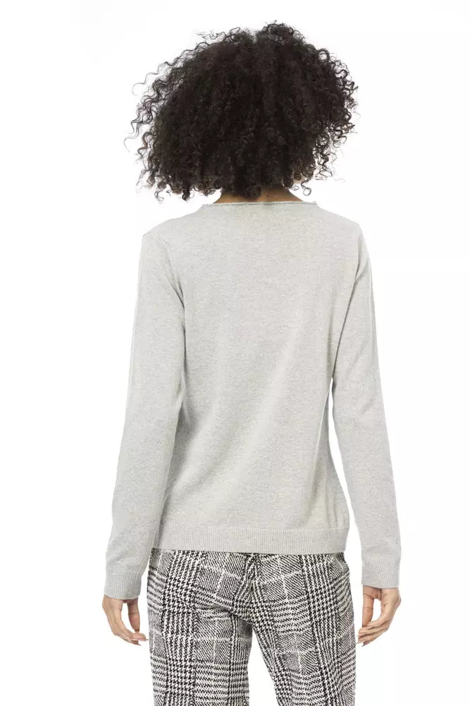 Gray Wool Women Sweater - GlamHub Luxury and Icon Brand Clothing