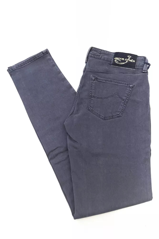 Blue Cotton-Like Women's Jean - GlamHub Luxury and Icon Brand Clothing