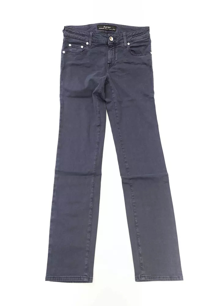 Blue Cotton-Like Women's Jean - GlamHub Luxury and Icon Brand Clothing