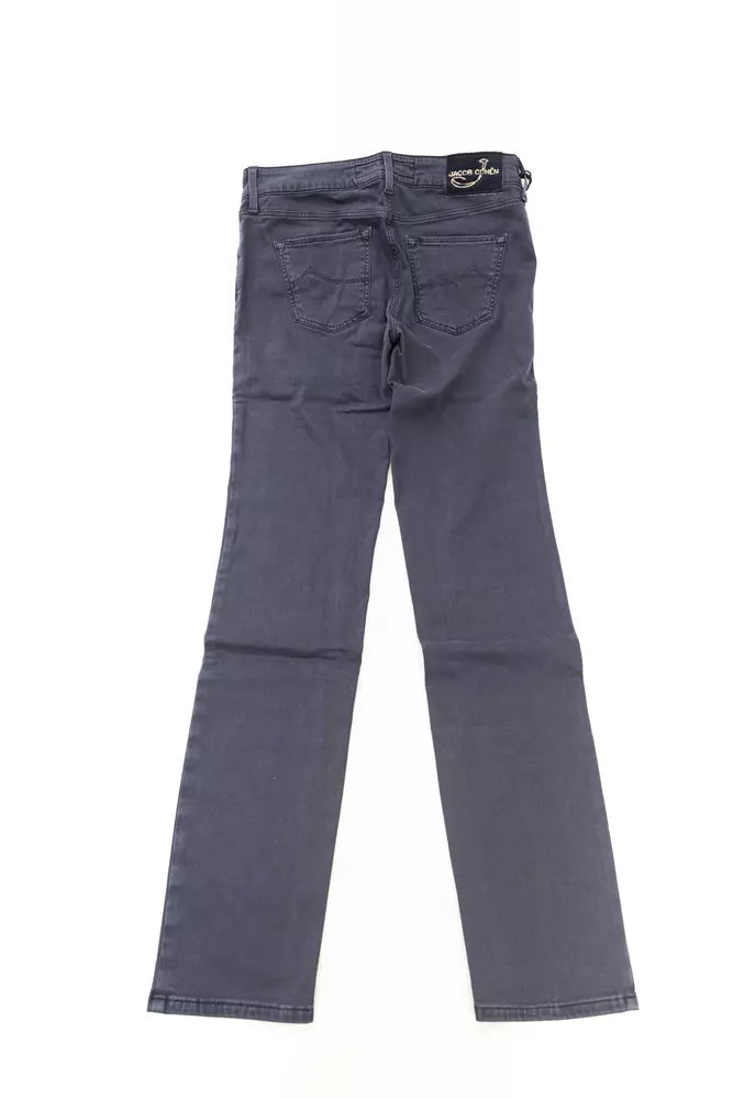 Blue Cotton-Like Women's Jean - GlamHub Luxury and Icon Brand Clothing