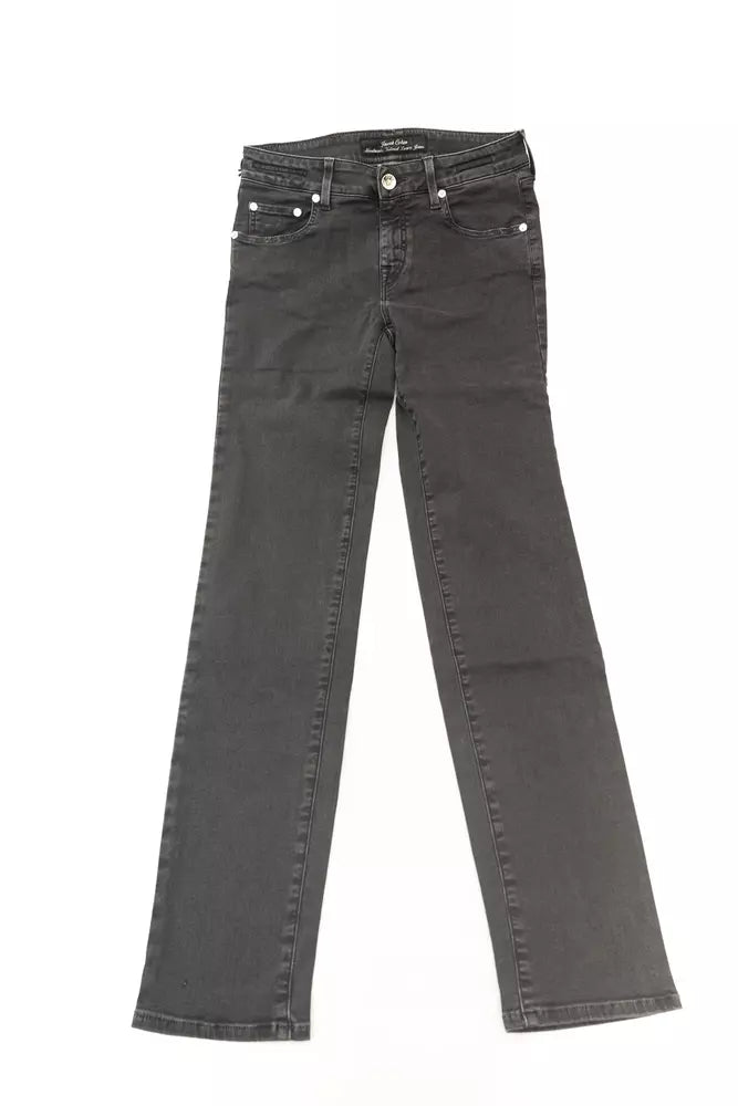 Black Cotton Women's Jeans - GlamHub Luxury and Icon Brand Clothing