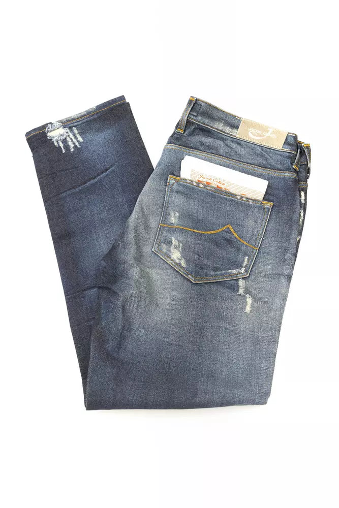 Blue Cotton Women's Jeans - GlamHub Luxury and Icon Brand Clothing