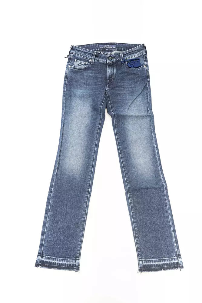 Blue Cotton Women Jeans - GlamHub Luxury and Icon Brand Clothing