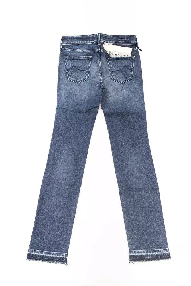 Blue Cotton Women Jeans - GlamHub Luxury and Icon Brand Clothing