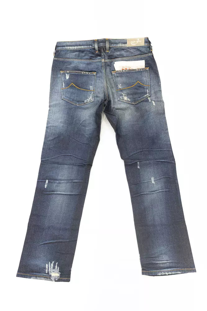 Blue Cotton Women's Jeans - GlamHub Luxury and Icon Brand Clothing