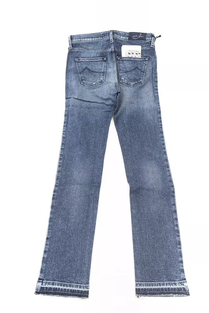 Blue Cotton Women Jeans - GlamHub Luxury and Icon Brand Clothing