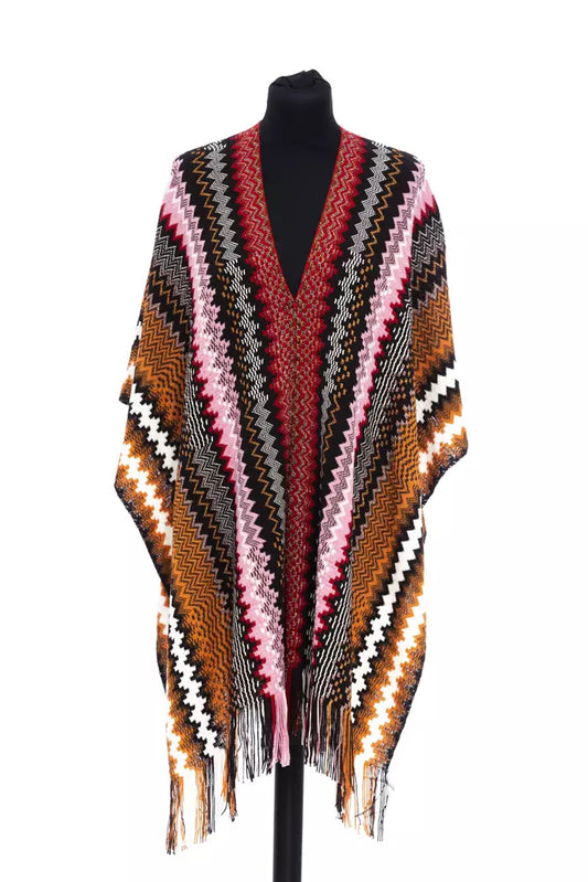 Multicolor Wool Women Poncho - GlamHub Luxury and Icon Brand Clothing