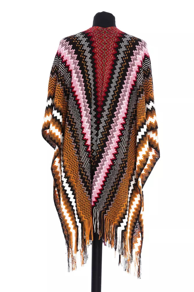 Multicolor Wool Women Poncho - GlamHub Luxury and Icon Brand Clothing