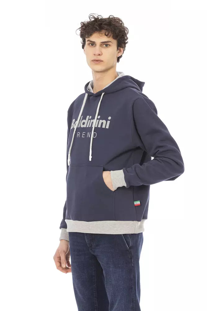 Blue Cotton Men Sweater - GlamHub Luxury and Icon Brand Clothing