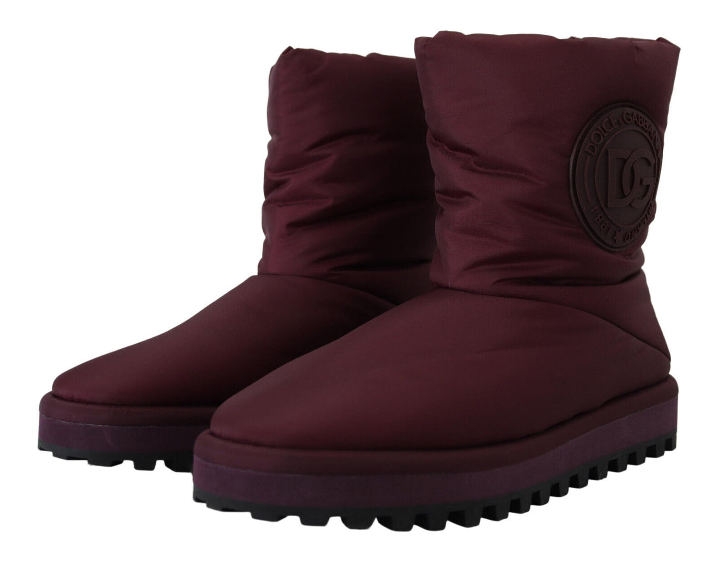 Elegant Bordeaux Mid Calf Boots