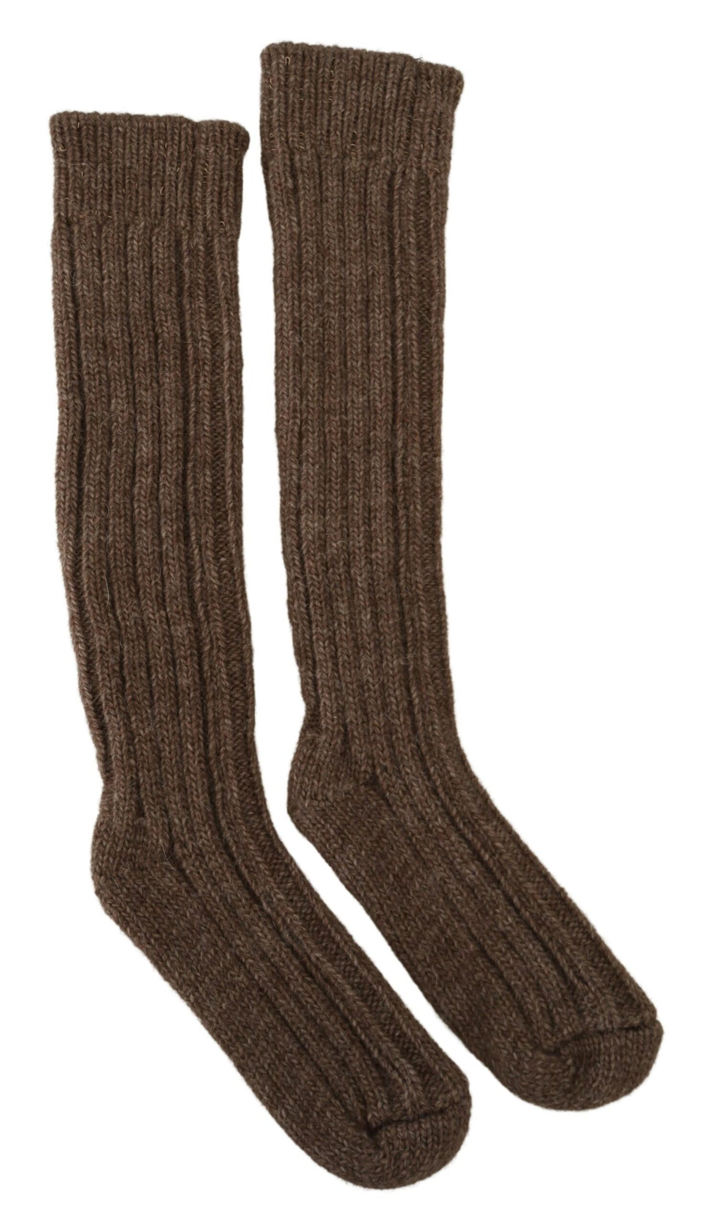 Chic Brown Wool Blend Over-Calf Socks