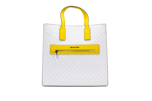 Kenly Large Signature Citrus PVC North South Tote Computer Handbag - GLAMHUB BOUTIQUE 