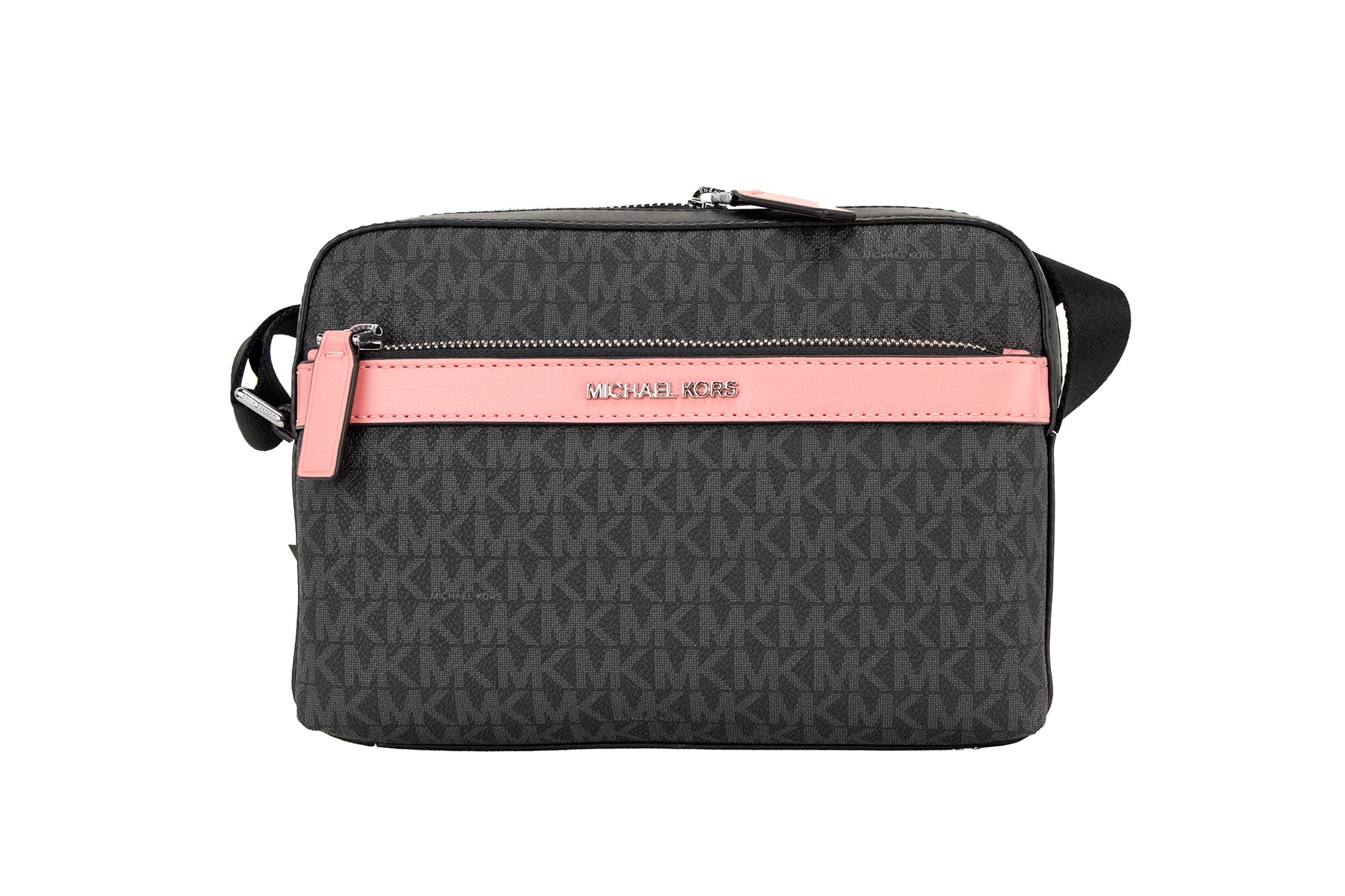 Cooper Small Black Pink Signature PVC Utility Crossbody Bag - GLAMHUB BOUTIQUE 