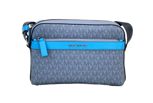 Cooper Small Denim Multi Signature PVC Utility Crossbody Bag - GLAMHUB BOUTIQUE 