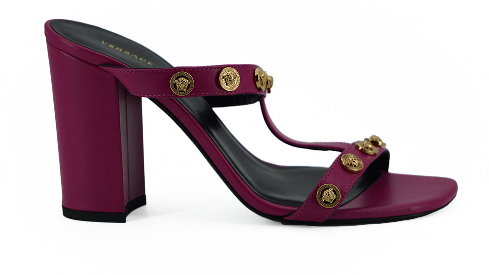 Elegant Purple Calf Leather High Sandals - GLAMHUB BOUTIQUE 