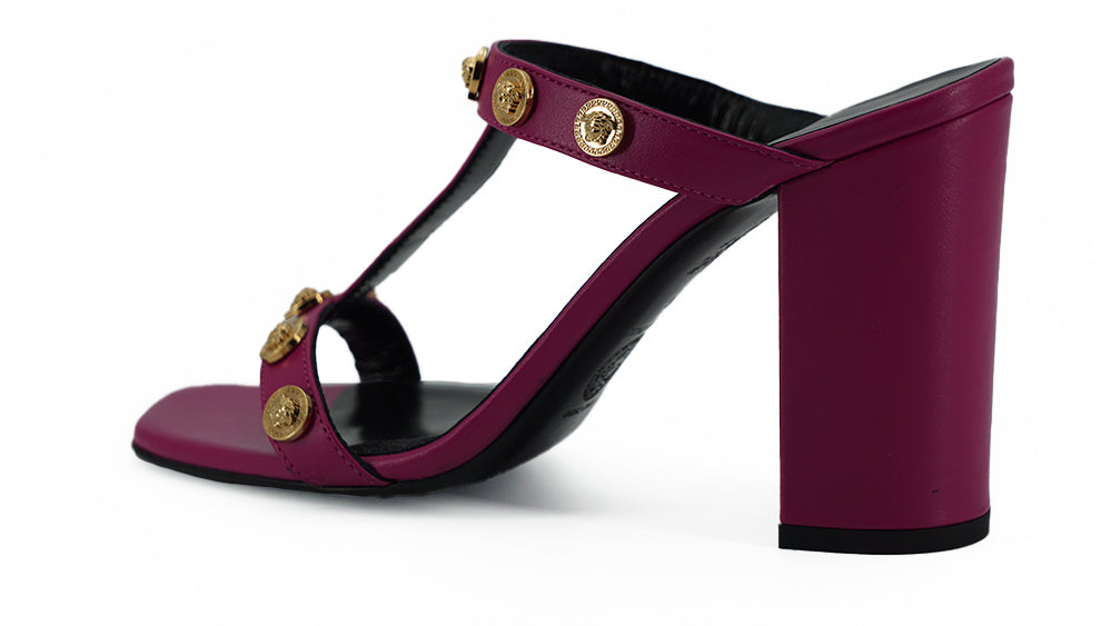 Elegant Purple Calf Leather High Sandals - GLAMHUB BOUTIQUE 